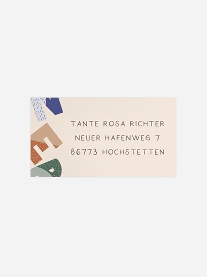 Empfängeraufkleber Einschulung ABC