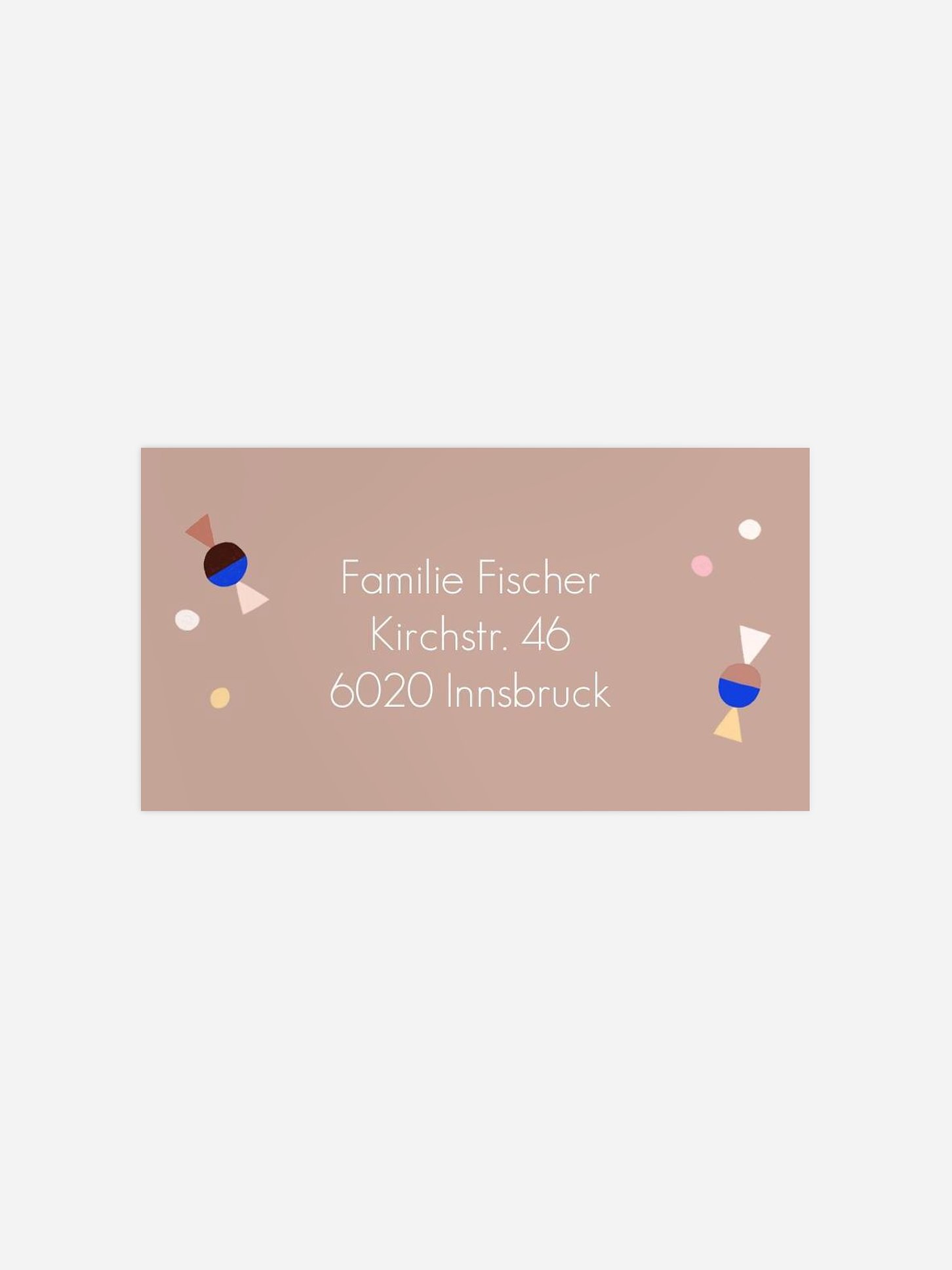 Empfängeraufkleber Einschulung Bonbons & Konfetti