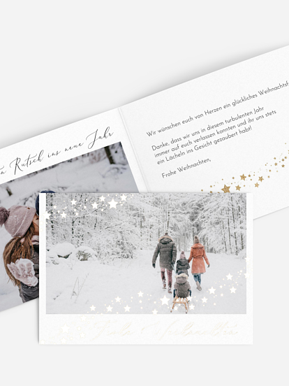 Weihnachtskarte Sternchenband