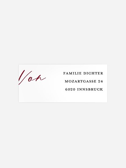 Absenderaufkleber Weihnachten Lovely Calligraphy