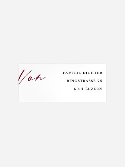 Absenderaufkleber Weihnachten Lovely Calligraphy