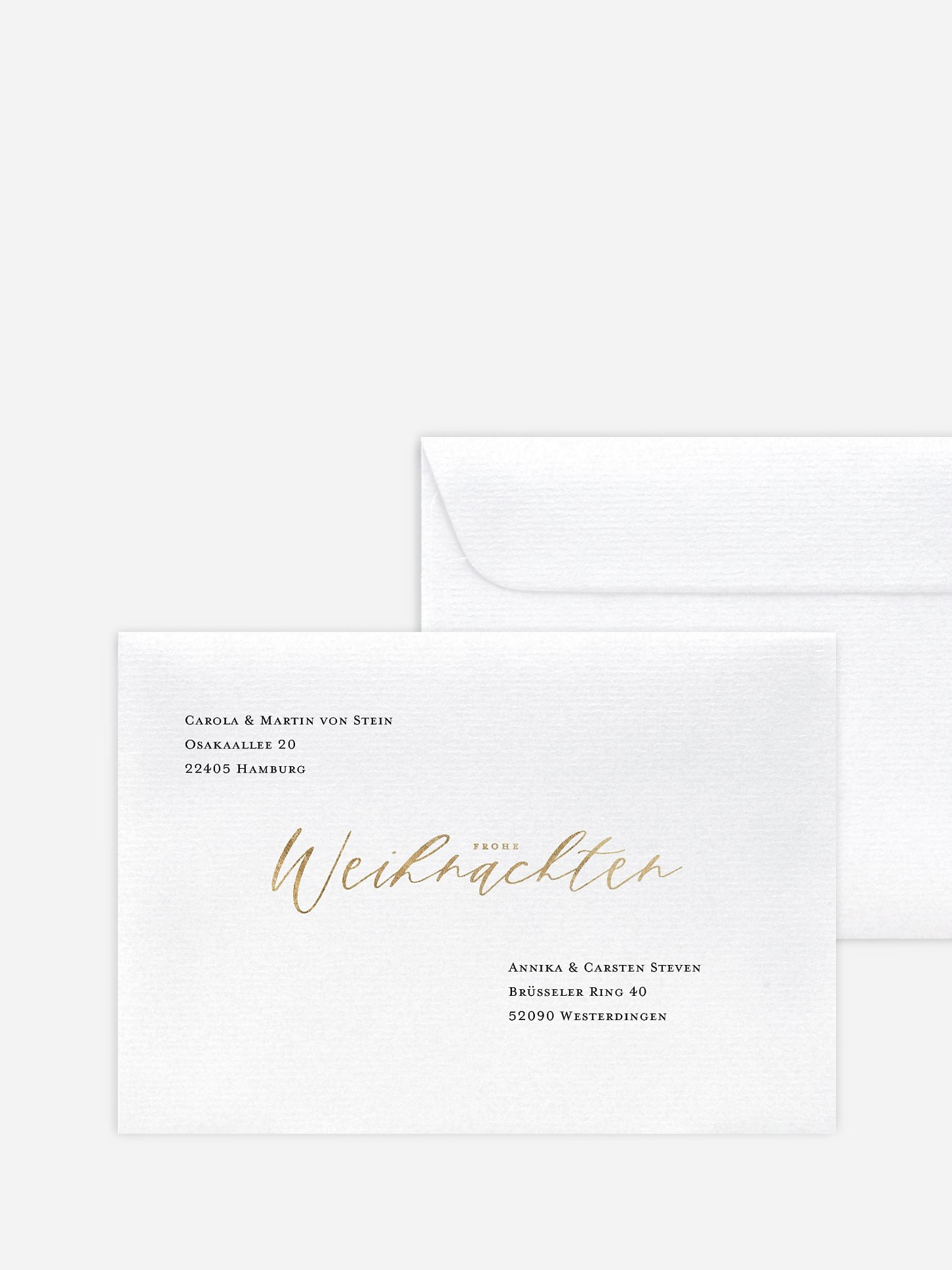 Bedruckte Umschläge Weihnachten Lovely Calligraphy