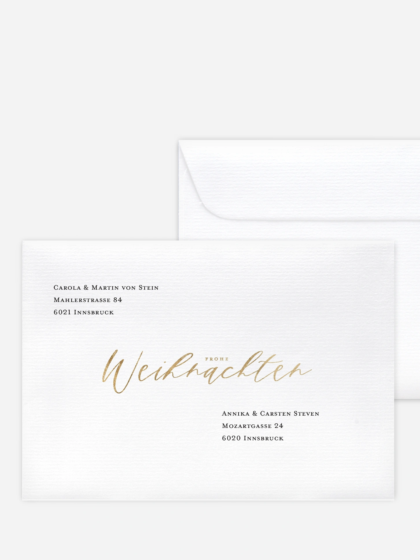 Bedruckte Umschläge Weihnachten Lovely Calligraphy