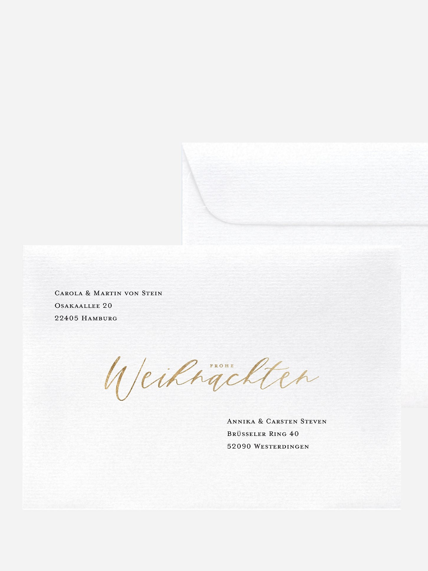 Bedruckte Umschläge Weihnachten Lovely Calligraphy