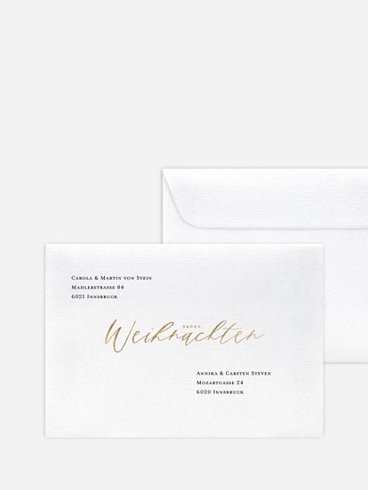 Bedruckte Umschläge Weihnachten Lovely Calligraphy