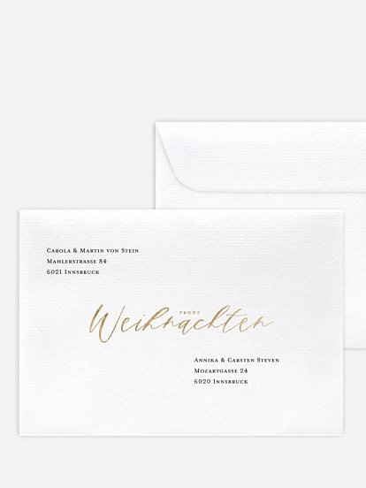 Bedruckte Umschläge Weihnachten Lovely Calligraphy