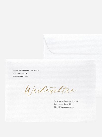 Bedruckte Umschläge Weihnachten Lovely Calligraphy