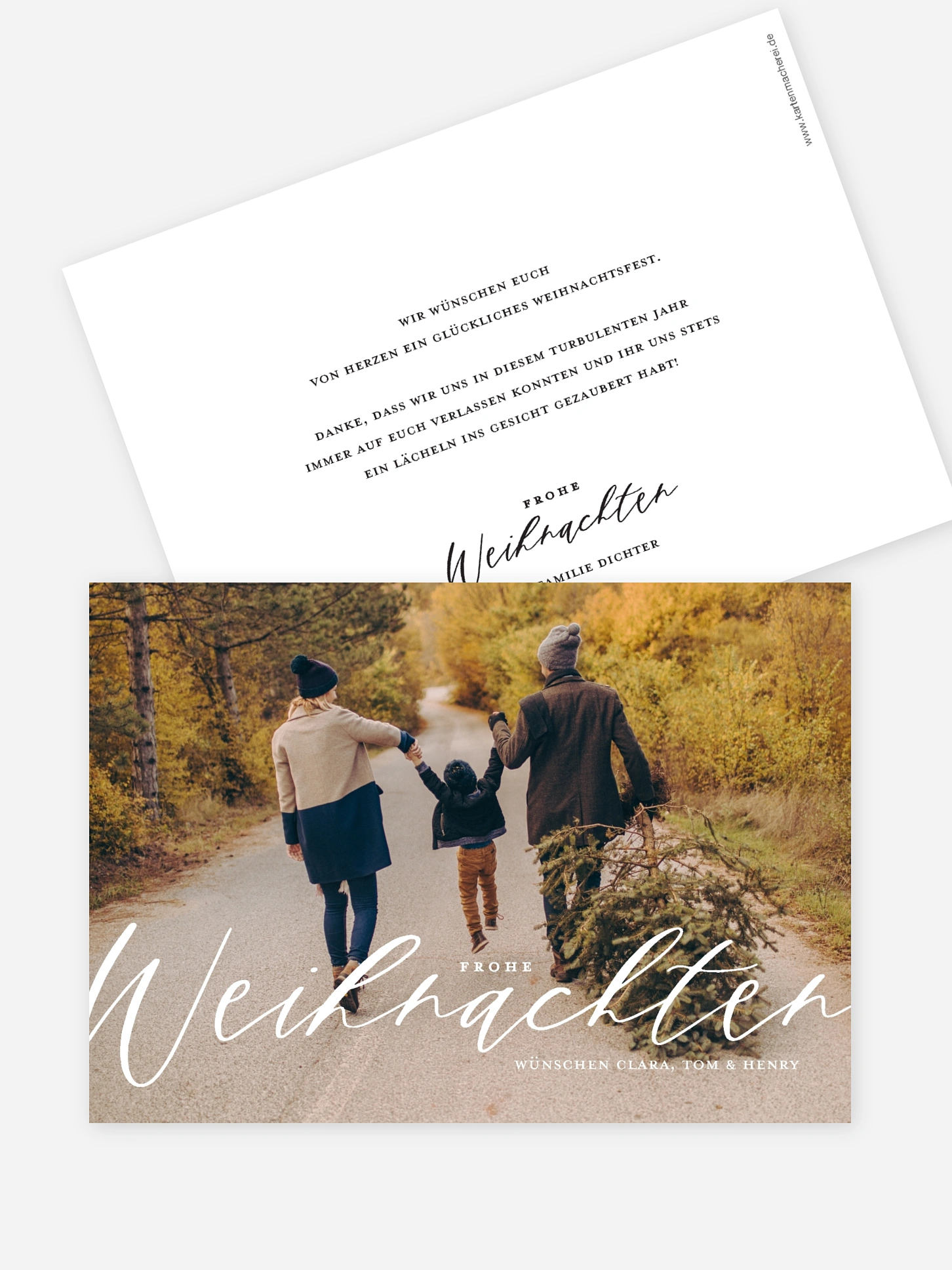 Weihnachtskarte Lovely Calligraphy