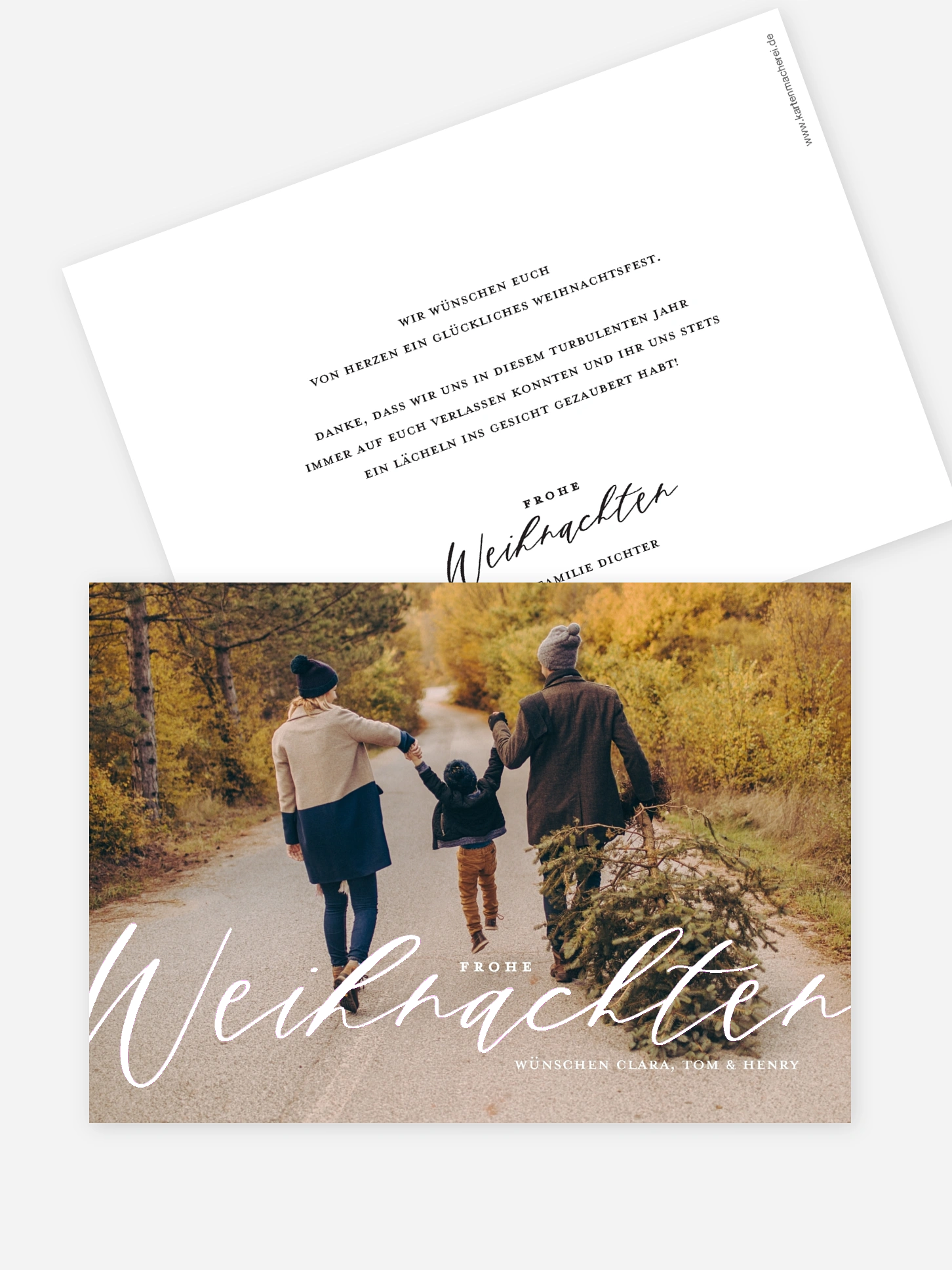 Weihnachtskarte Lovely Calligraphy