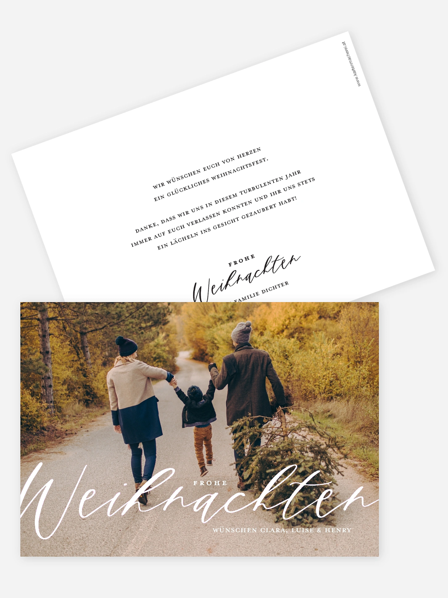 Weihnachtskarte Lovely Calligraphy