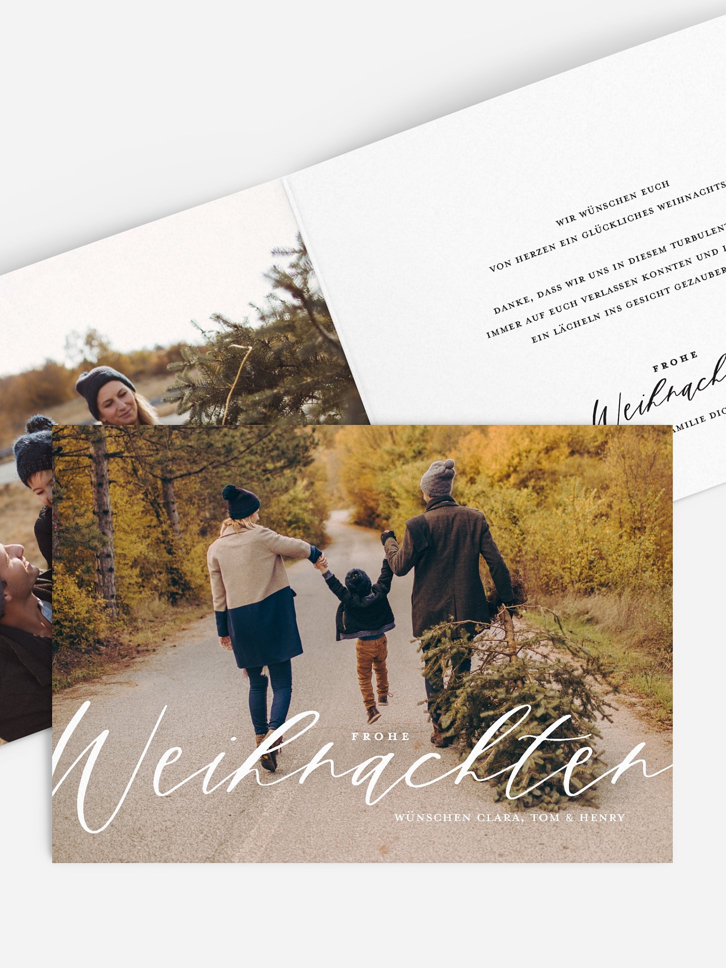 Weihnachtskarte Lovely Calligraphy