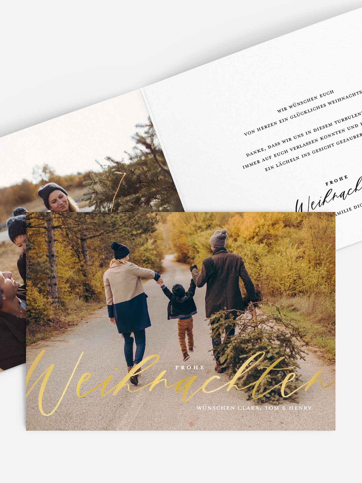 Weihnachtskarte Lovely Calligraphy