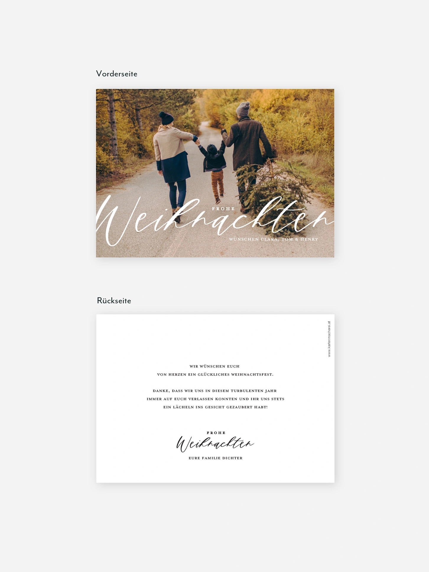 Weihnachtskarte Lovely Calligraphy