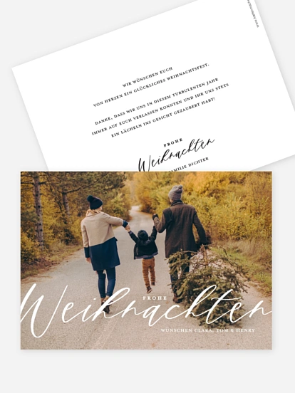 Weihnachtskarte Lovely Calligraphy