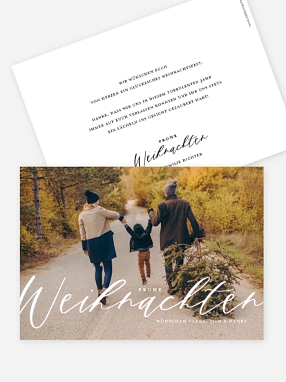 Weihnachtskarte Lovely Calligraphy