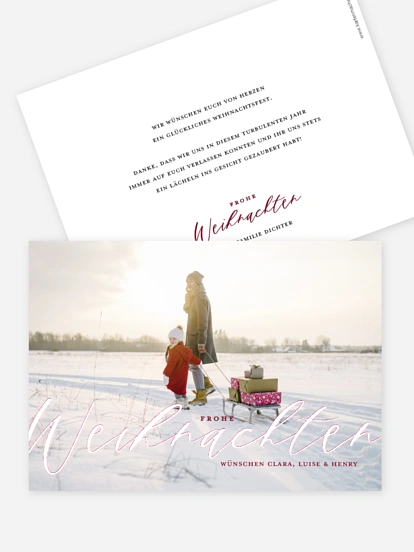 Weihnachtskarte Lovely Calligraphy