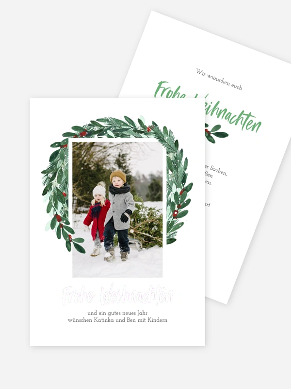Weihnachtskarte Christmas Greenery