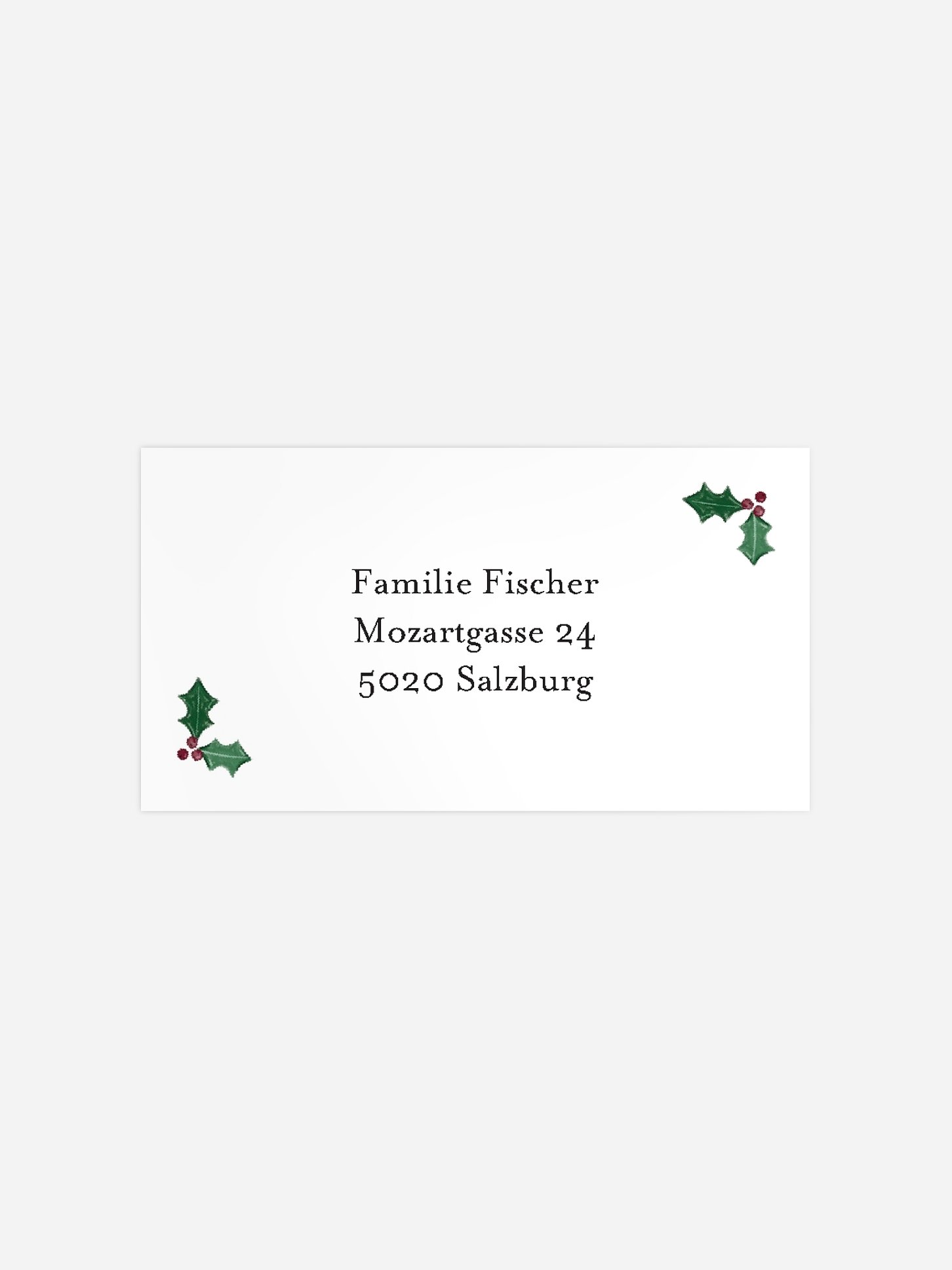 Empfängeraufkleber Weihnachten Christmas Branch