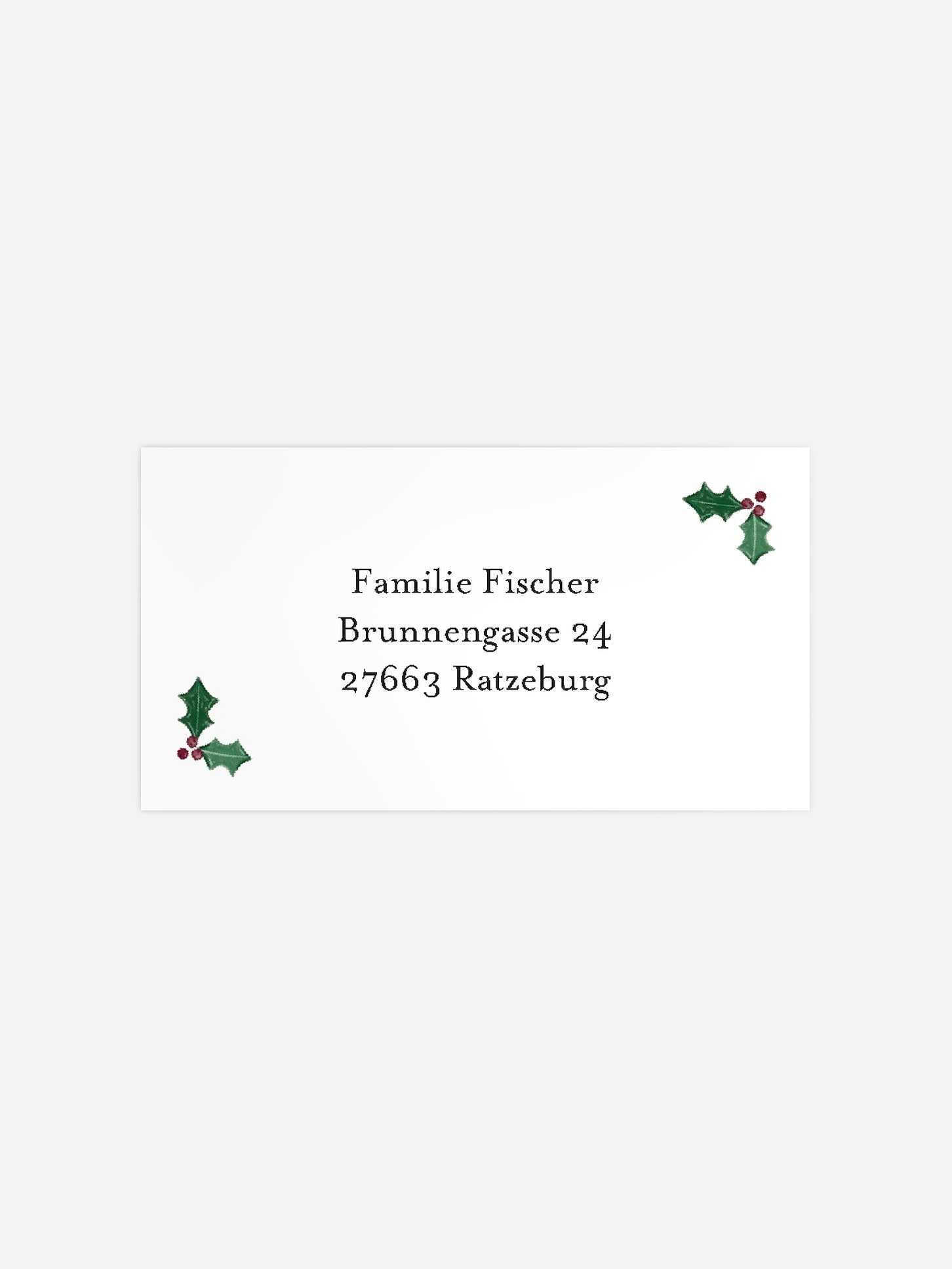 Empfängeraufkleber Weihnachten Christmas Branch