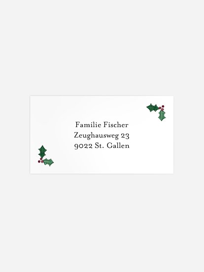 Empfängeraufkleber Weihnachten Christmas Branch