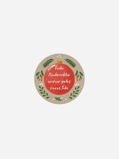 Geschenkaufkleber Weihnachten Holly Jolly