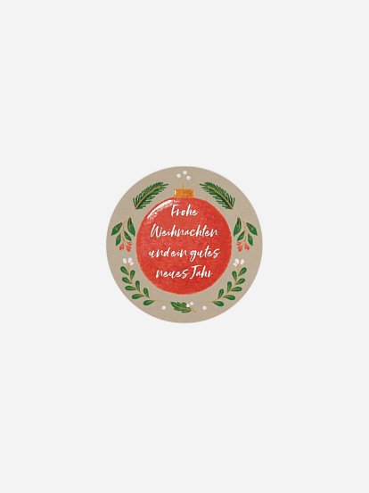 Geschenkaufkleber Weihnachten Holly Jolly