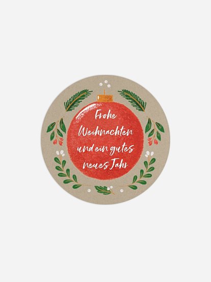 Geschenkaufkleber Weihnachten Holly Jolly