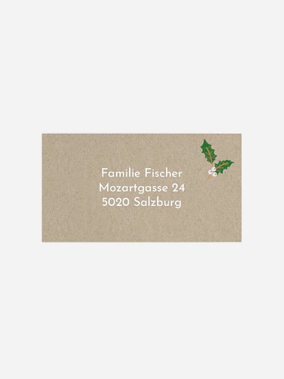 Empfängeraufkleber Weihnachten Holly Jolly