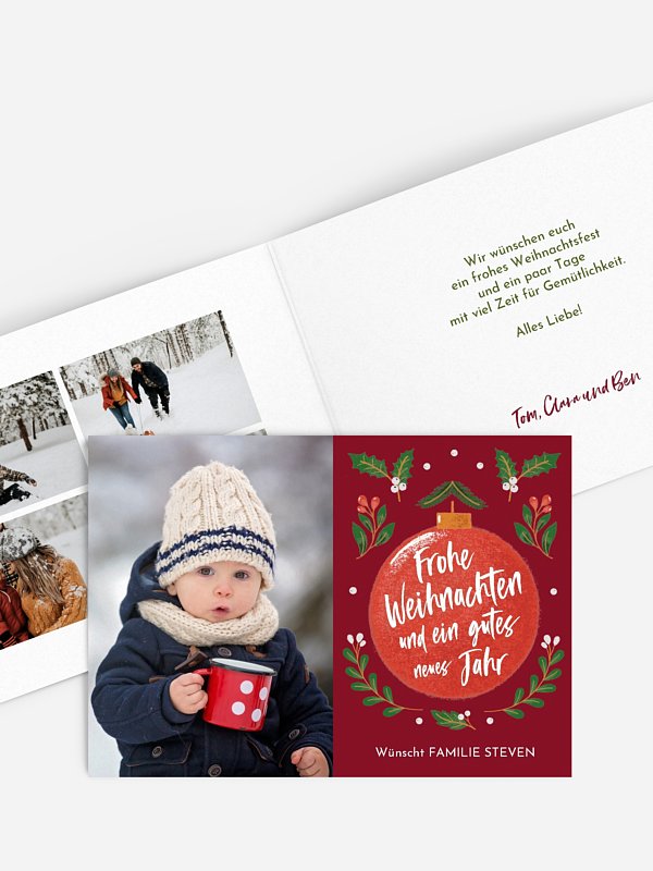 Weihnachtskarte Holly Jolly