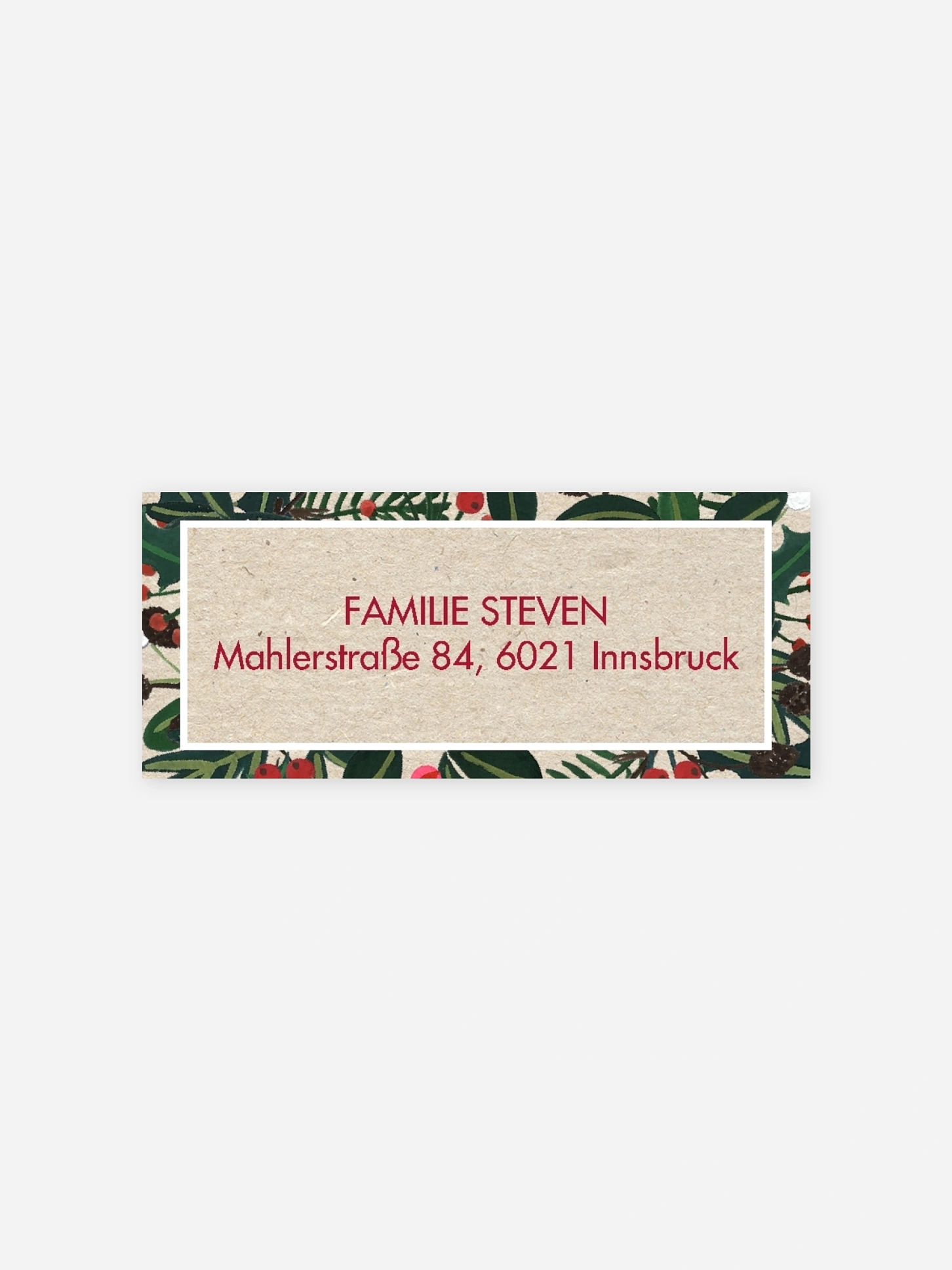 Absenderaufkleber Weihnachten Holiday Greetings