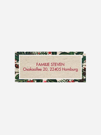 Absenderaufkleber Weihnachten Holiday Greetings