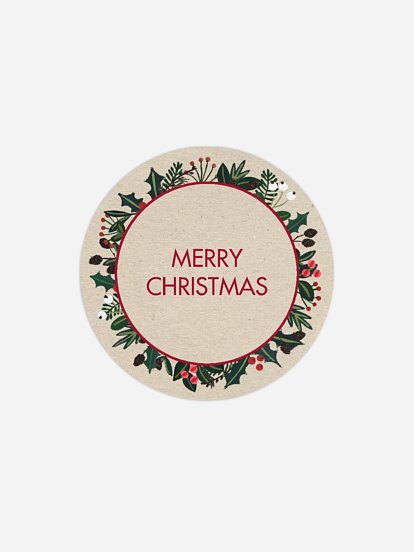 Geschenkaufkleber Weihnachten Delicate Wreath