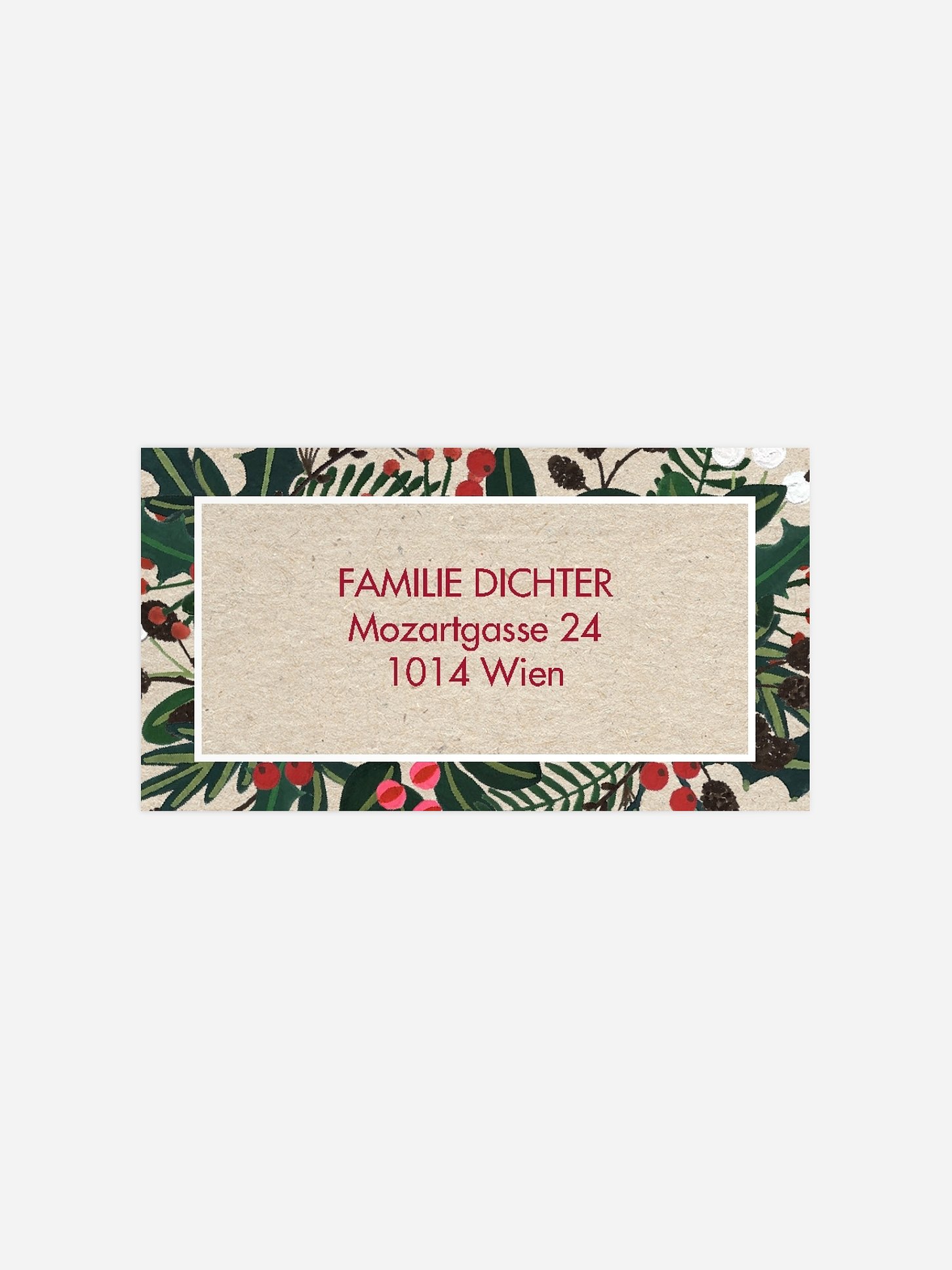 Empfängeraufkleber Weihnachten Holiday Greetings