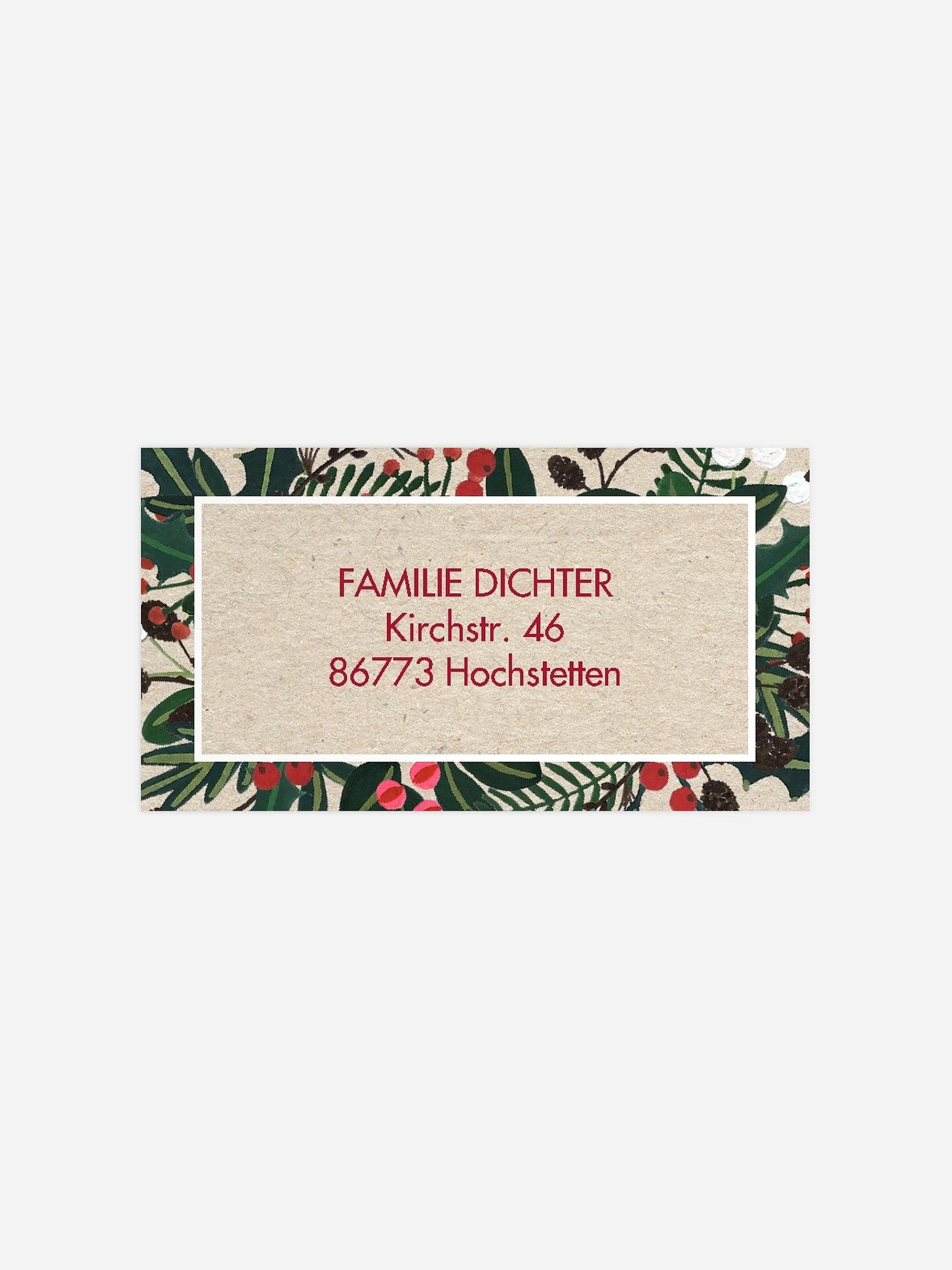 Empfängeraufkleber Weihnachten Holiday Greetings