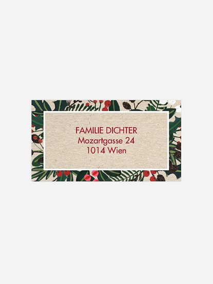 Empfängeraufkleber Weihnachten Holiday Greetings