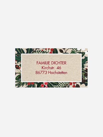 Empfängeraufkleber Weihnachten Holiday Greetings