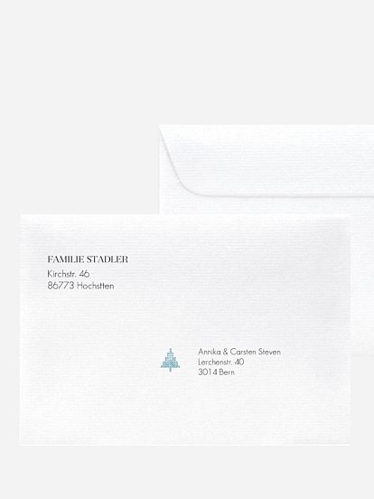 Bedruckte Umschläge Weihnachten Christbaum