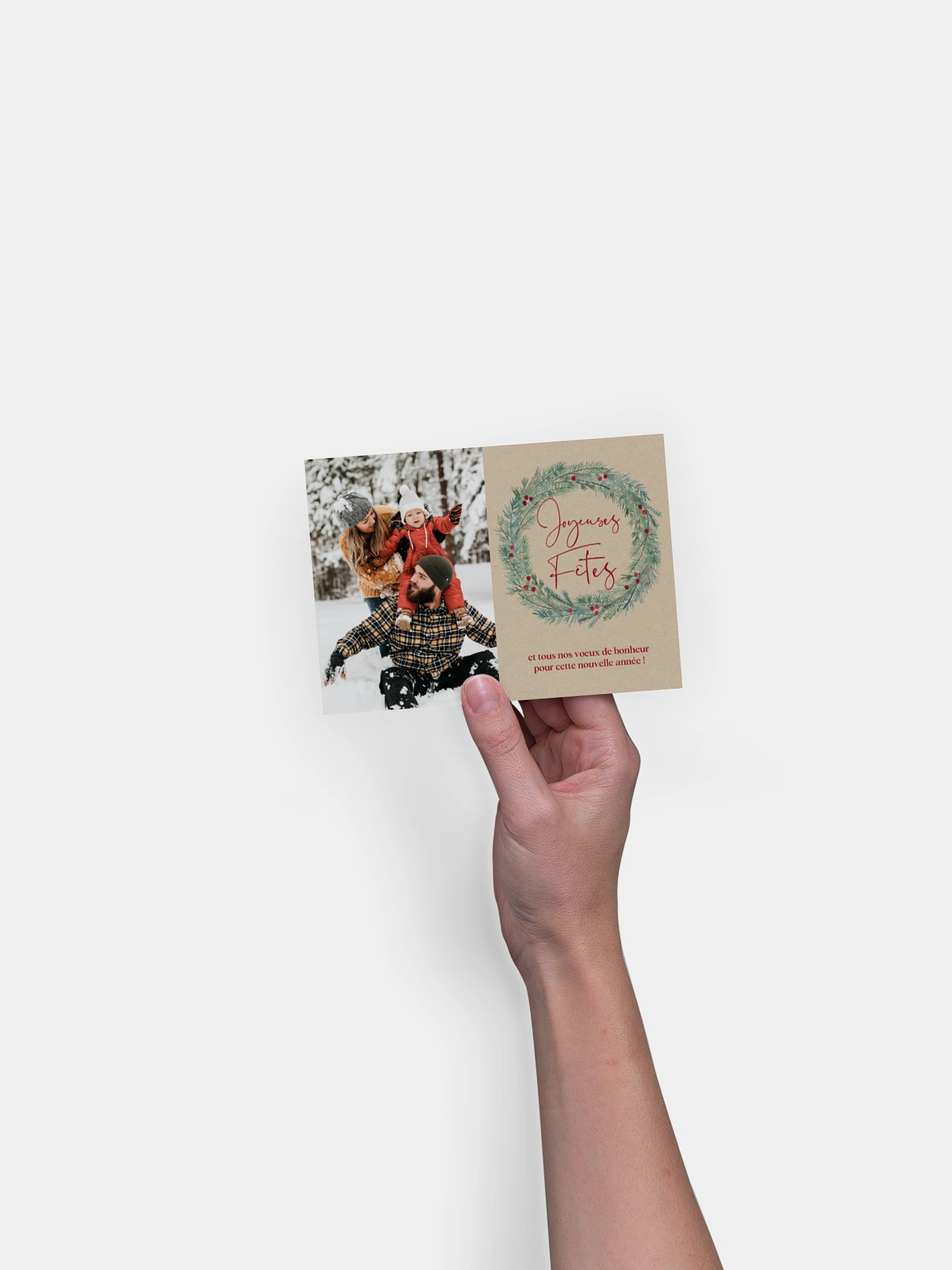Carte de Noël Couronne de houx