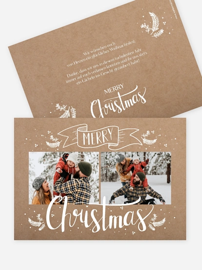 Weihnachtskarte Lettering Christmas
