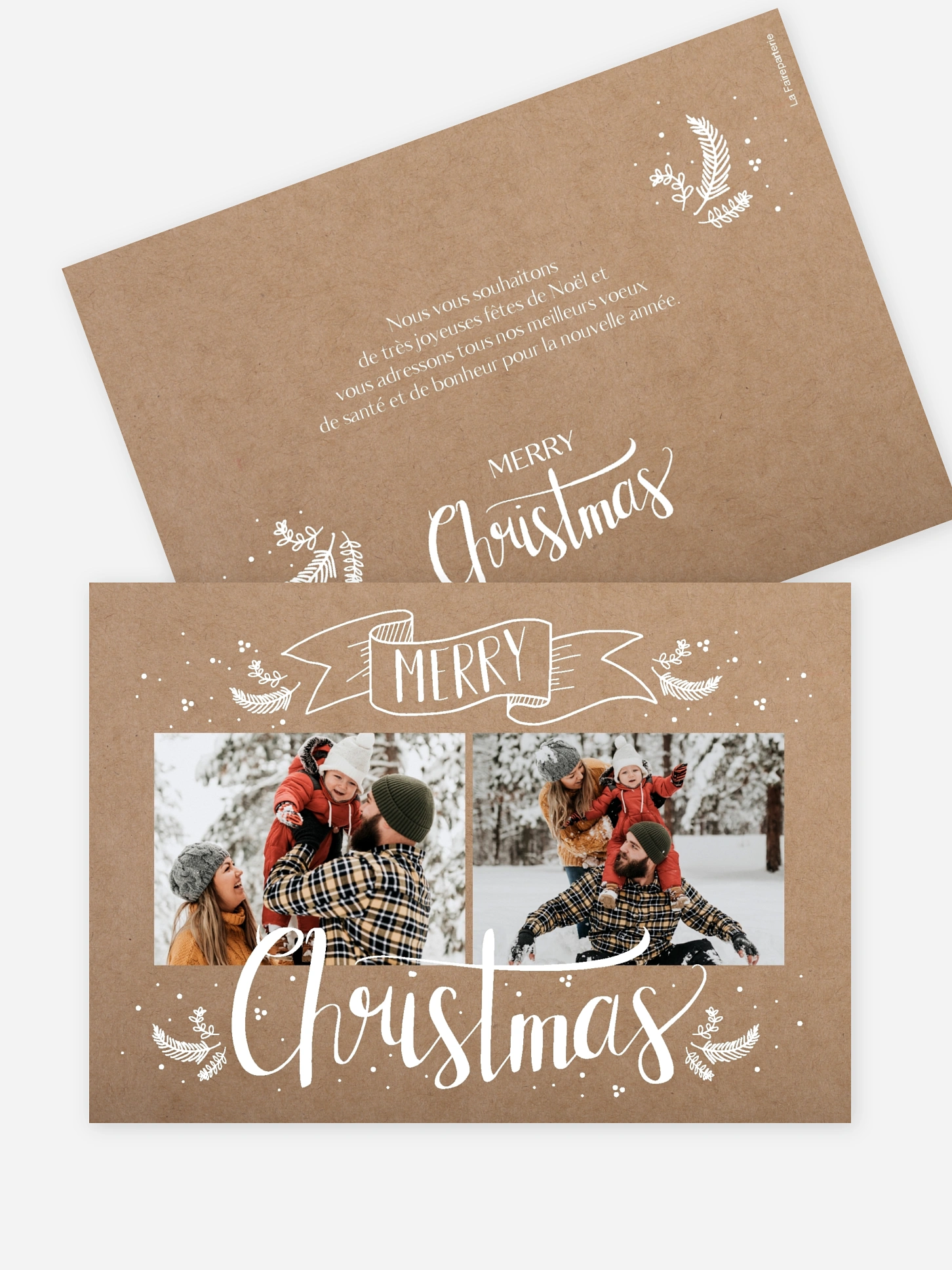 Carte de Noël Lettering Christmas