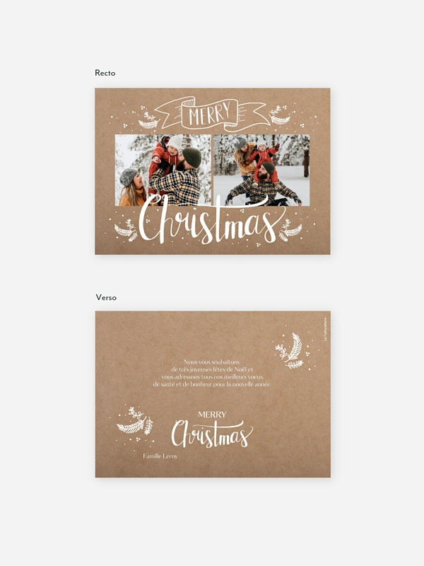 Carte de Noël Lettering Christmas