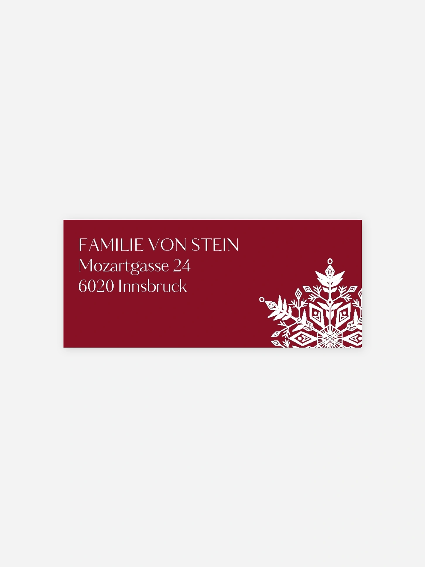Absenderaufkleber Weihnachten Soft Snowflake