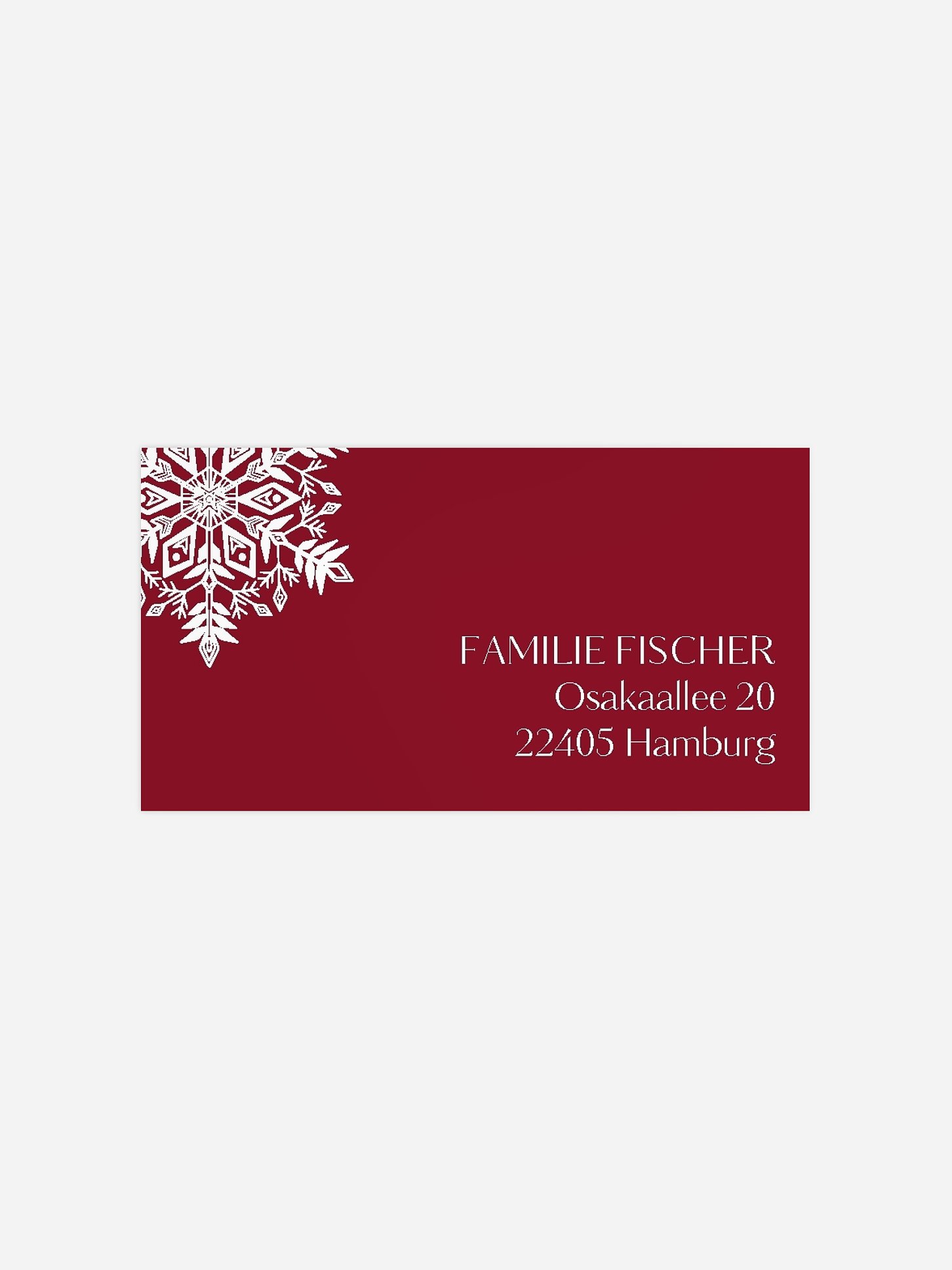 Empfängeraufkleber Weihnachten Soft Snowflake