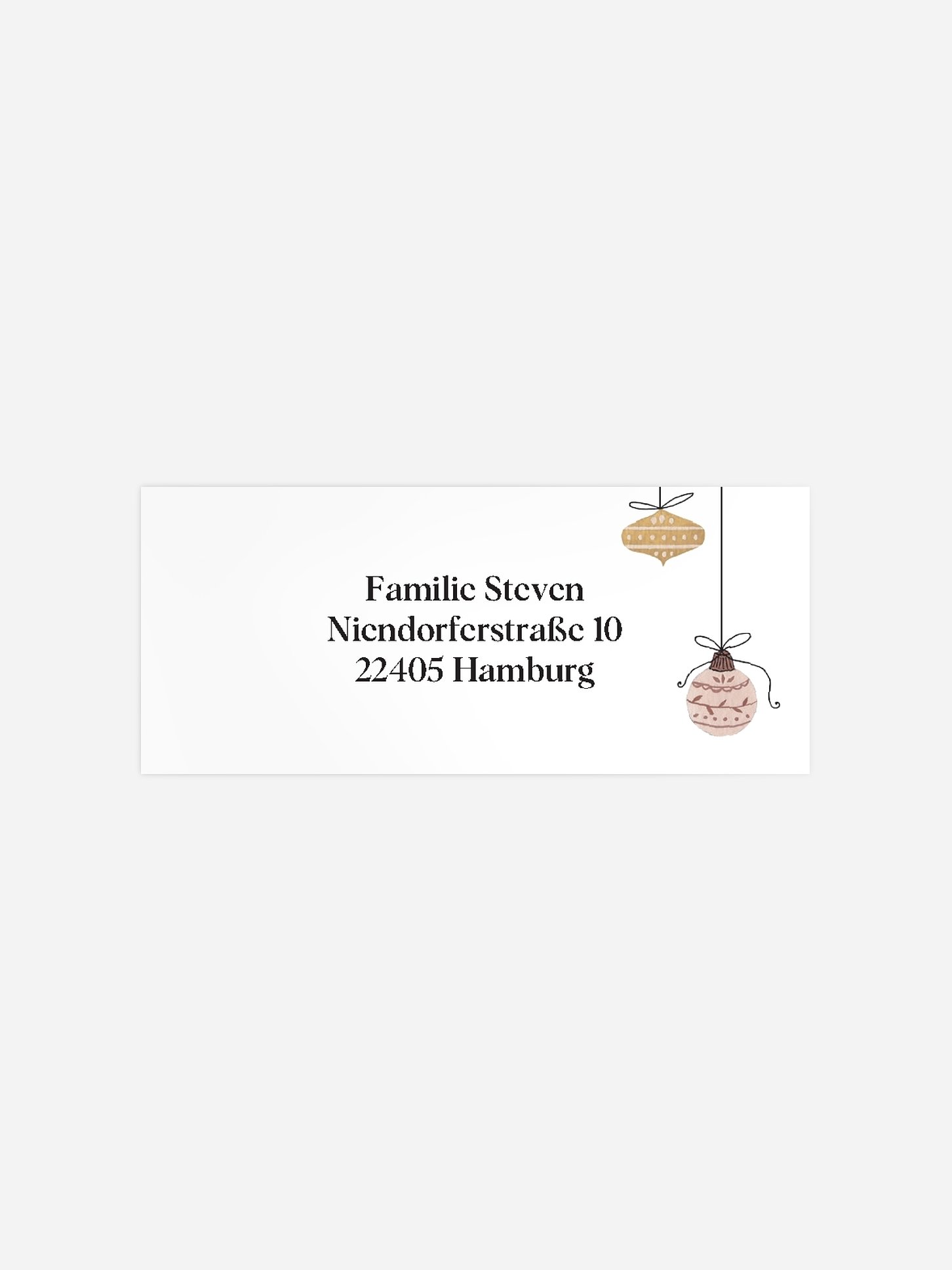 Absenderaufkleber Weihnachten Weihnachtskugeln