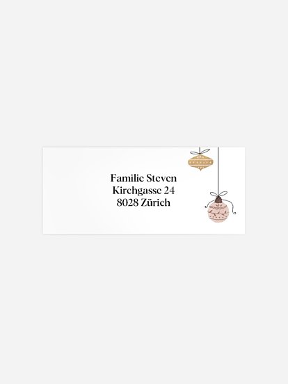 Absenderaufkleber Weihnachten Weihnachtskugeln