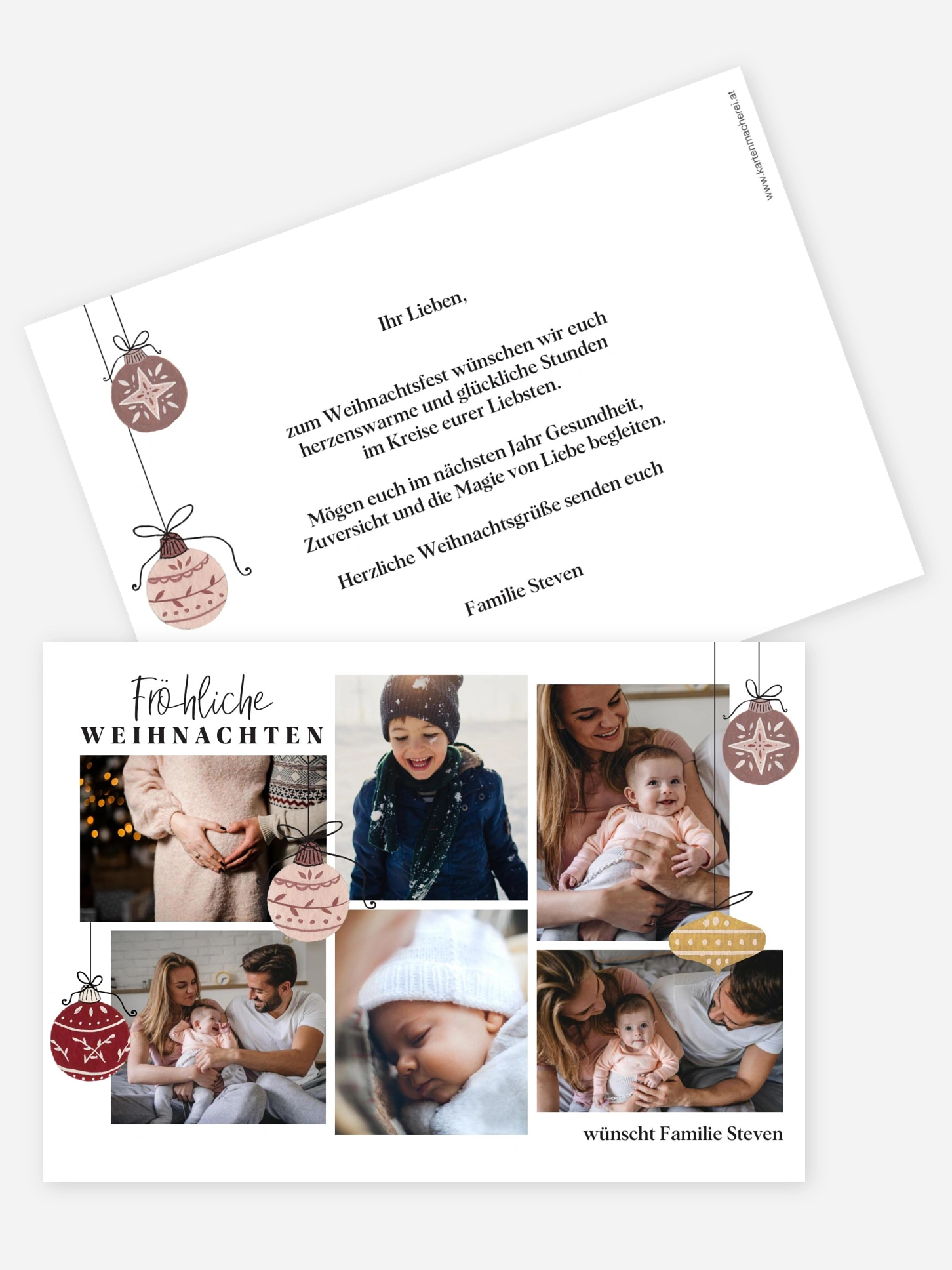 Weihnachtskarte Weihnachtskugeln