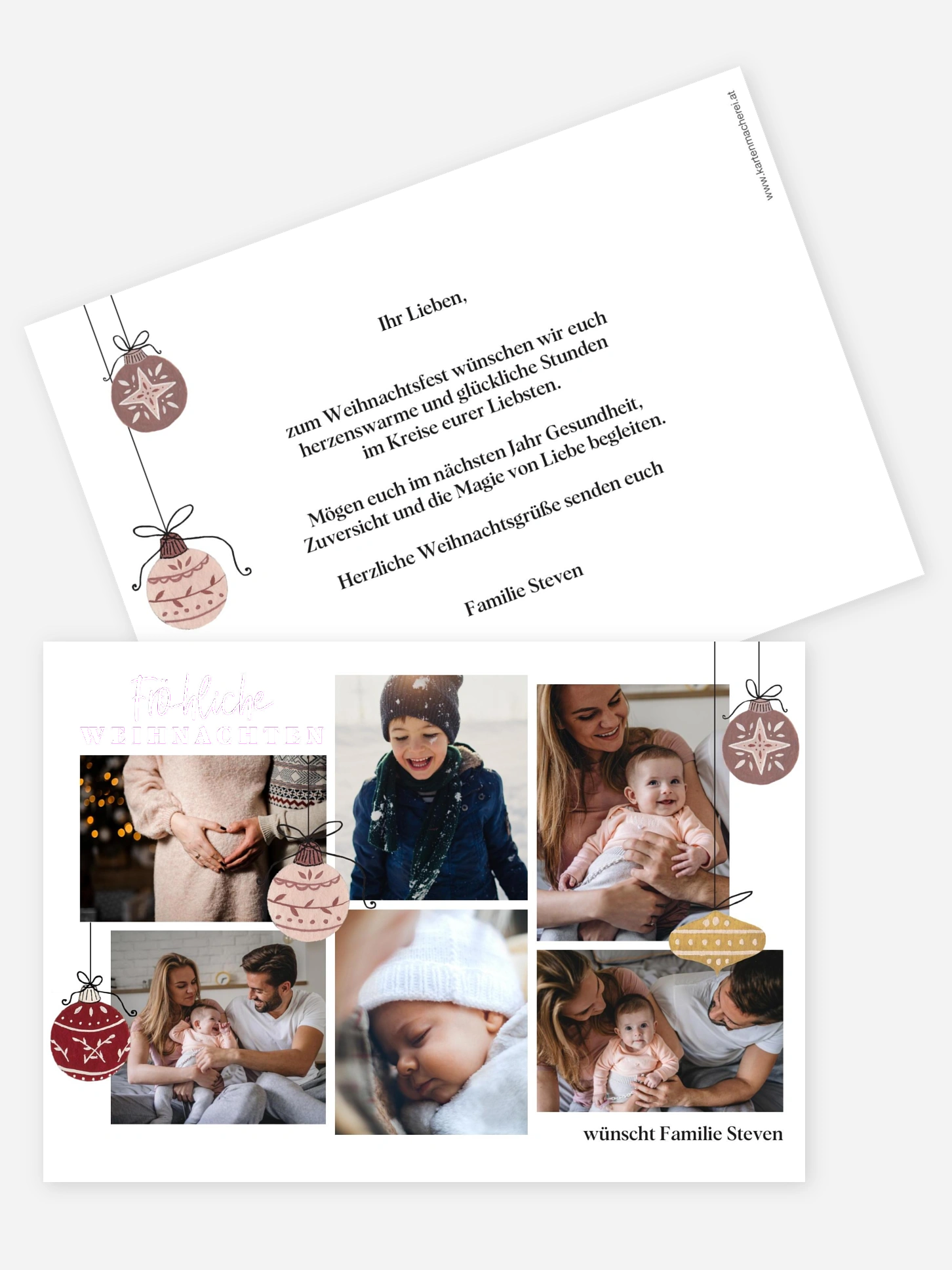 Weihnachtskarte Weihnachtskugeln