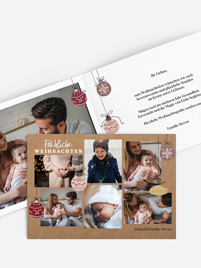 Weihnachtskarte Weihnachtskugeln