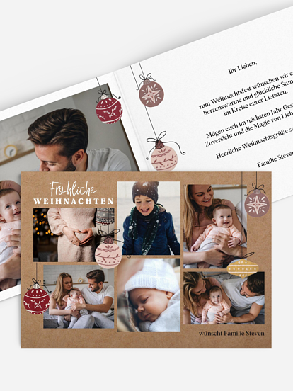 Weihnachtskarte Weihnachtskugeln