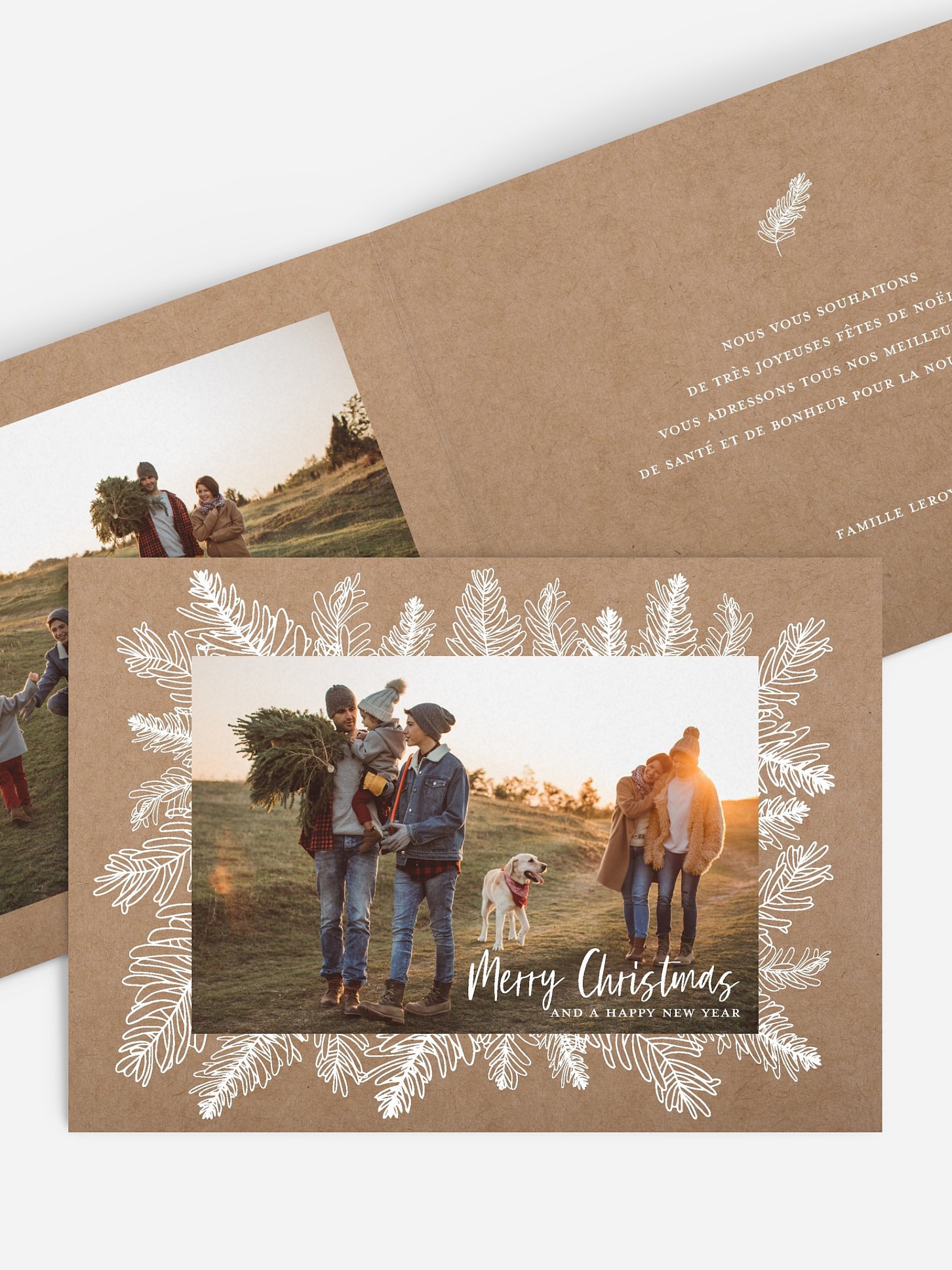 Carte de Noël Branches blanches